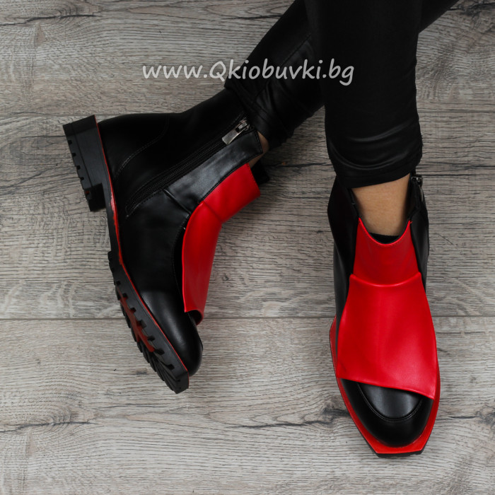 ДАМСКИ БОТИ - 1711-211203301 BLACK-RED