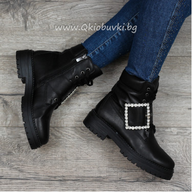 ДАМСКИ БОТИ - 1112-6200202703 BLACK-PU