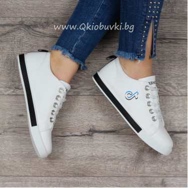 ДАМСКИ КЕЦОВЕ - 1601-981211313 WHITE-BLACK