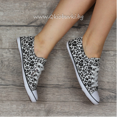 ДАМСКИ КЕЦОВЕ - 0206-001211010 WHITE/LEOPARD