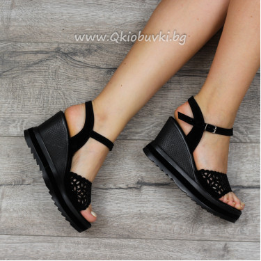 ДАМСКИ САНДАЛИ НА ПЛАТФОРМА - 0806-13211504 BLACK/BLACK