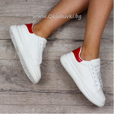 ДАМСКИ КЕЦОВЕ - 1607-56201418 WHITE/RED