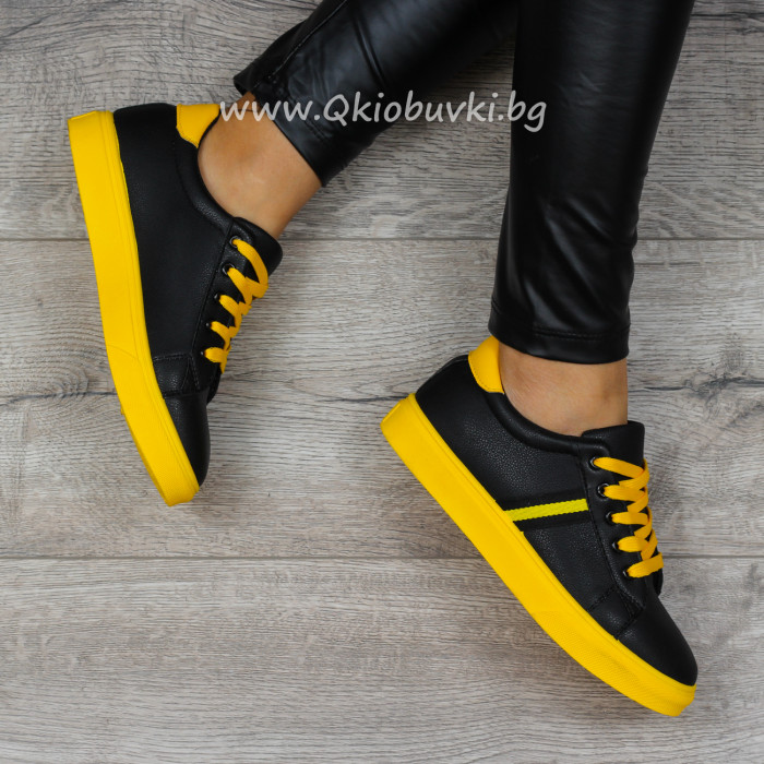 ДАМСКИ КЕЦОВЕ - 1509-108201101 BLACK/YELLOW