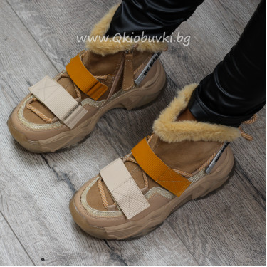 ДАМСКИ БОТИ - 1509-6540203412 BEIGE