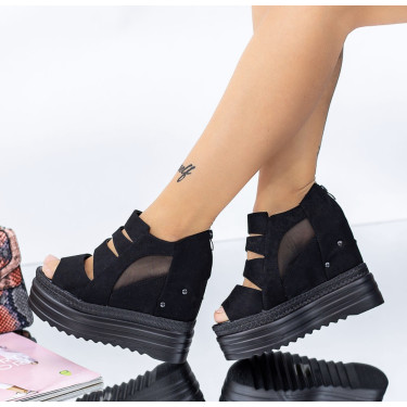 ДАМСКИ САНДАЛИ НА ПЛАТФОРМА - 2303-5213003 BLACK