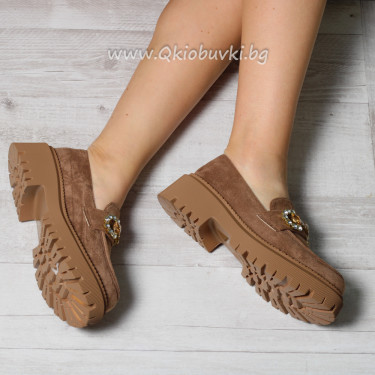 Дамски ежедневни обувки-01065 Khaki Дамски ежедневни обувки-01065 Khaki