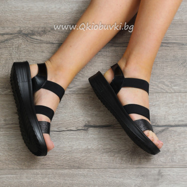 Дамски ежедневни сандали-070707 Black Дамски ежедневни сандали-070707 Black