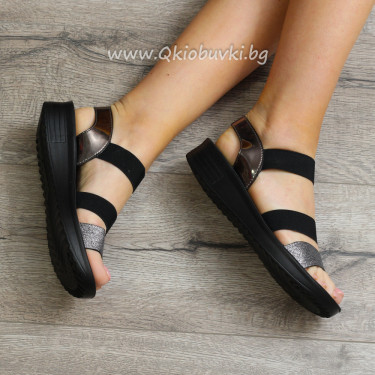Дамски ежедневни сандали-070707 Black/Grey Дамски ежедневни сандали-070707 Black/Grey