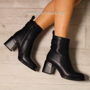 Дамски боти естествена кожа-2710-2857212 Black