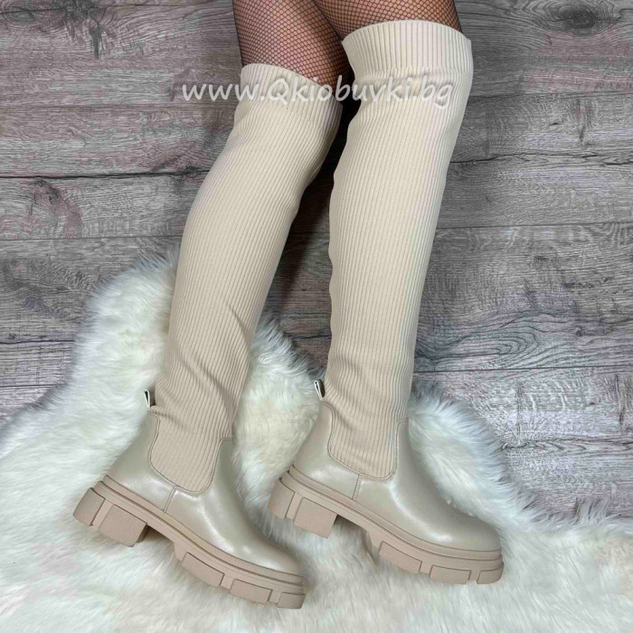 Дамски чизми-3110-31 Beige