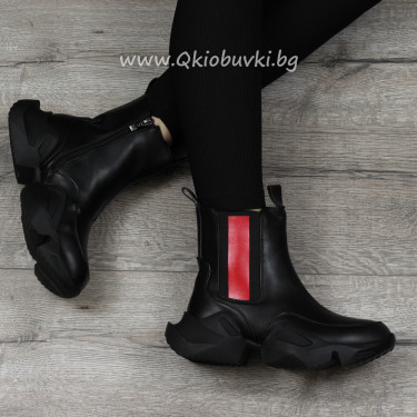 ДАМСКИ БОТИ - 2021-1022948311 BLACK RED