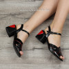 Дамски сандали на ток-0642691012 Black/Red