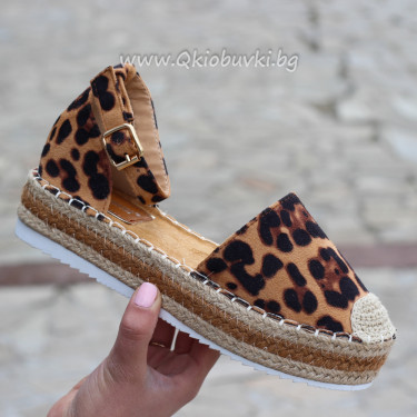 ДАМСКИ САНДАЛИ НА ПЛАТФОРМА 1303-99691924 LEOPARD