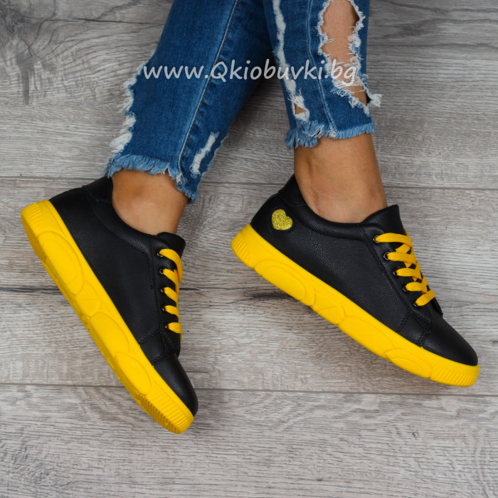 ДАМСКИ КЕЦОВЕ - 17081910 BLACK/YELLOW