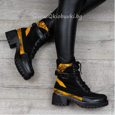 ДАМСКИ БОТИ - 15101908 BLACK/YELLOW