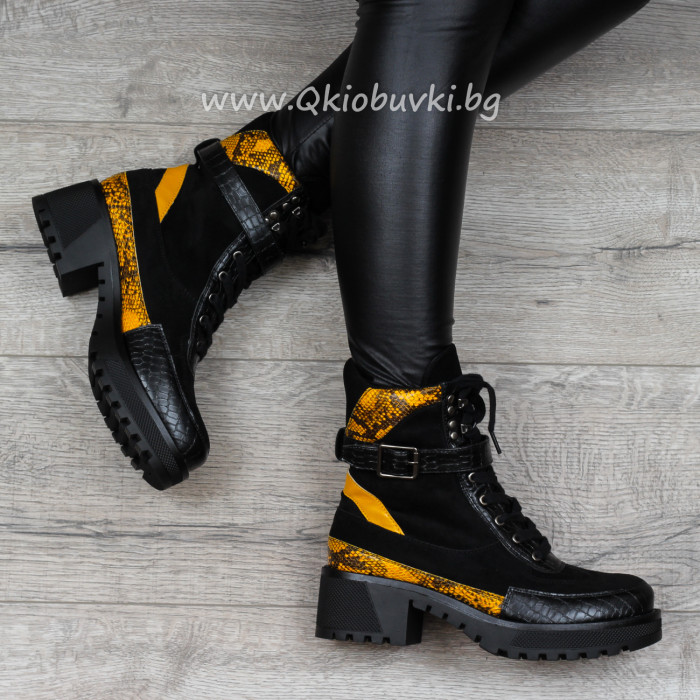 ДАМСКИ БОТИ - 15101908 BLACK/YELLOW