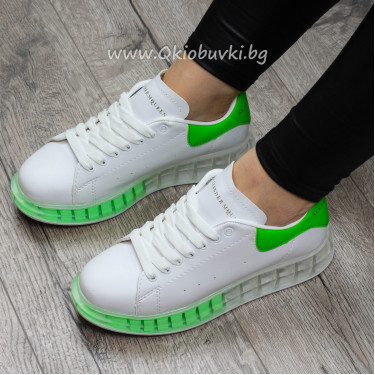 ДАМСКИ КЕЦОВЕ - 06121901 WHITE/GREEN ДАМСКИ КЕЦОВЕ - 06121901 WHITE/GREEN