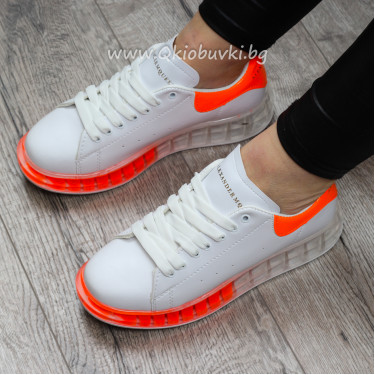 ДАМСКИ КЕЦОВЕ - 06121901 WHITE/ORANGE NEON ДАМСКИ КЕЦОВЕ - 06121901 WHITE/ORANGE NEON