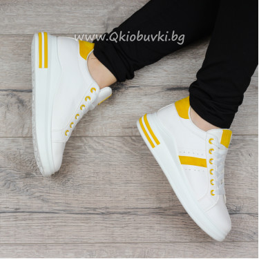 ДАМСКИ КЕЦОВЕ - 0301-3081901 WHITE/YELLOW