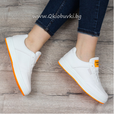 ДАМСКИ КЕЦОВЕ - 0901-23492002 WHITE/ORANGE