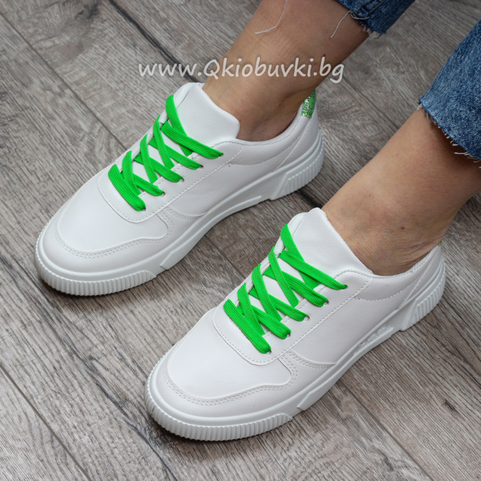 ДАМСКИ КЕЦОВЕ - 1101-29062001 WHITE/GREEN