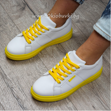 ДАМСКИ КЕЦОВЕ - 1801-1912002 WHITE/YELLOW ДАМСКИ КЕЦОВЕ - 1801-1912002 WHITE/YELLOW