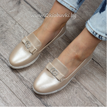 ДАМСКИ МОКАСИНИ - 2302-782007 BEIGE